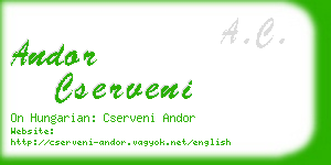 andor cserveni business card